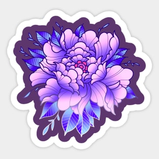 Purple Peony flower Sticker